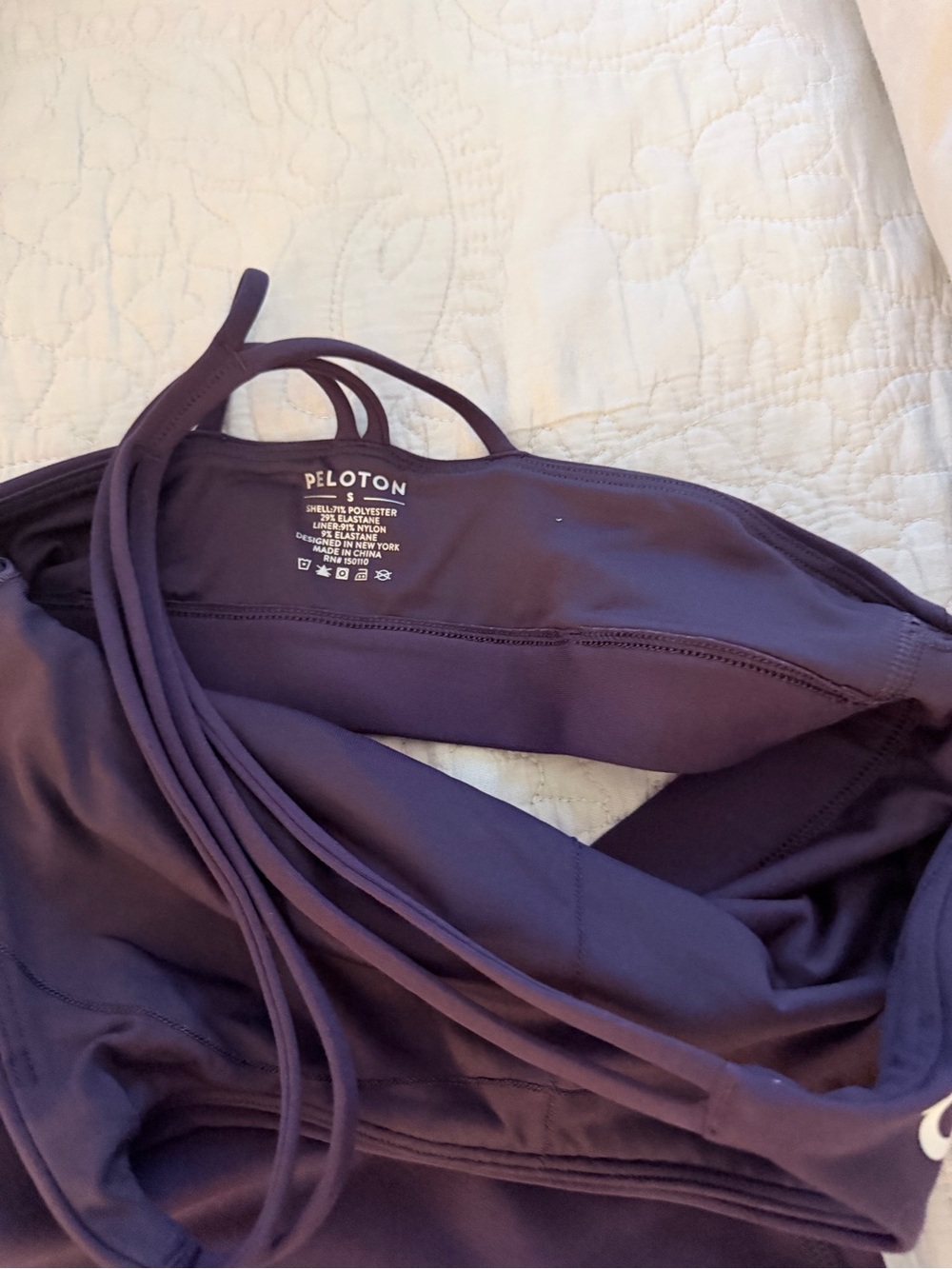 Peloton Deep Purple High-Waist Leggings & Strappy Sports Bra Set - Picture 4 of 6